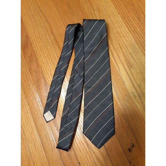 Hardy Amies silk tie London Blue Gray striped classic look - Picture 1 of 3